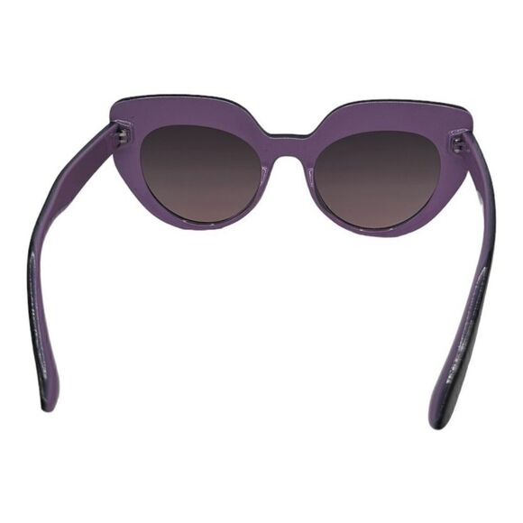Plastic cat eye sunglasses black & purple frame - Picture 3 of 11
